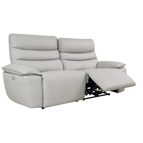 Canapé 3 places 2 relax électriques evogg cuir et croûte cuir gris clair pas cher