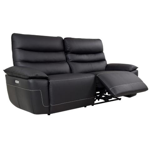 Canapé 3 places 2 relax électriques evogg cuir et croûte de cuir noir pas cher