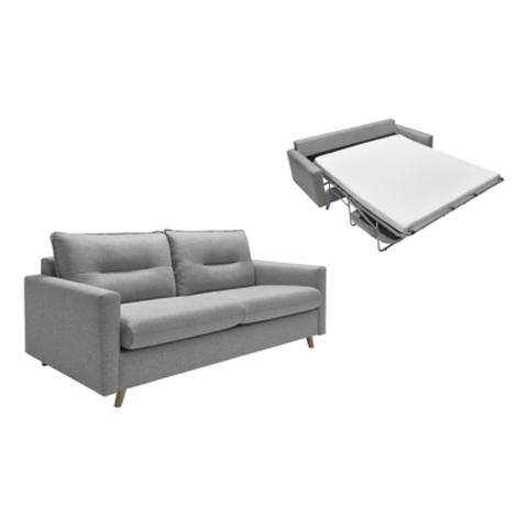 Canapé 3 places convertible sinki tissu gris clair pas cher