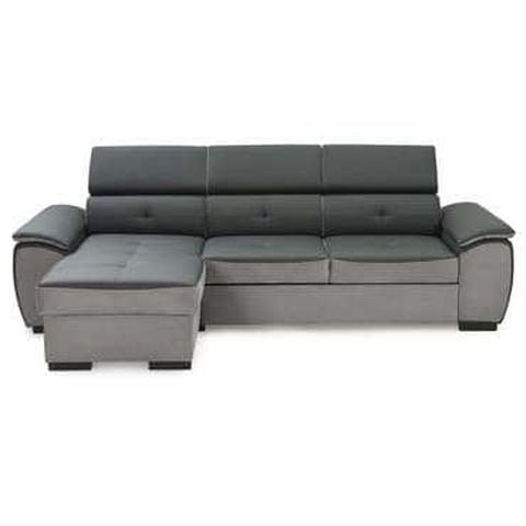 Canapé d'angle convertible et réversible 4 places nutt coloris gris en pu / tissu pas cher