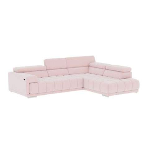 Canapé d'angle droit relax pack full option ocean tissu salsa rose pas cher