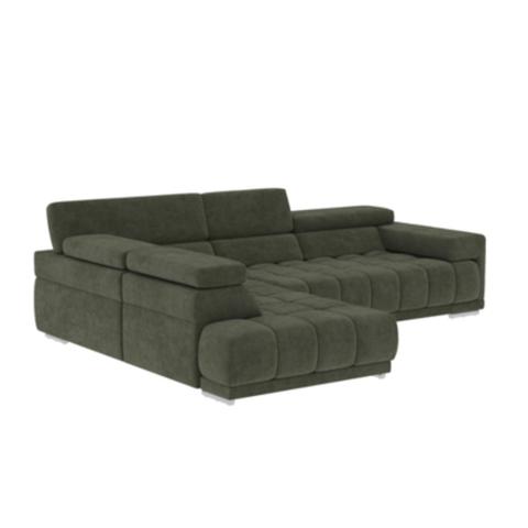 Canapé d'angle gauche relax pack full option ocean tissu salsa olive pas cher