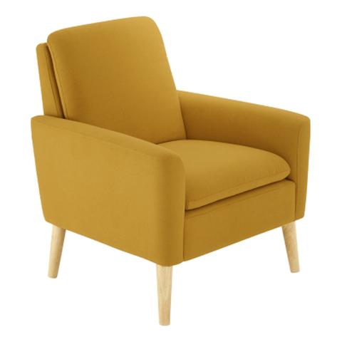 Fauteuil chilly tissu jaune pas cher