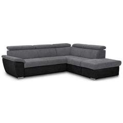 Canapé d'angle droit fixe 4 places antero 2 coloris gris / noir pas cher